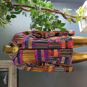 Rising International Womens Patchwork Multi Fabric Hooded Jacket Size XL